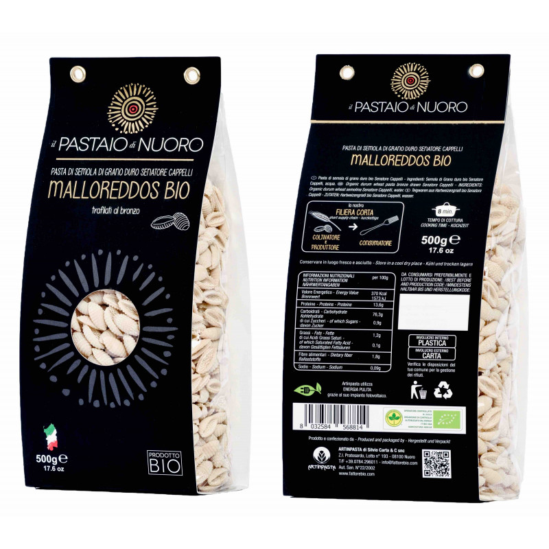 Organic Sardinian Malloreddus, Kamut durum wheat Pastificio Artinpasta